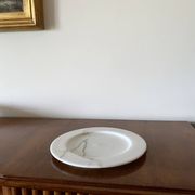 White Carrara marble centerpiece / plate, Up&Up Italy, 1970s