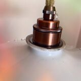Suspension opaline cordon chanvre upcyclée