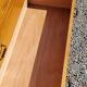 Vintage chest of drawers in golden blond oak legs compass and fins 3 drawers from the 50s