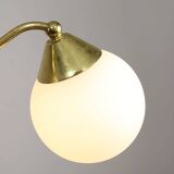 Art Deco Italian Brass and Opaline Chandelier