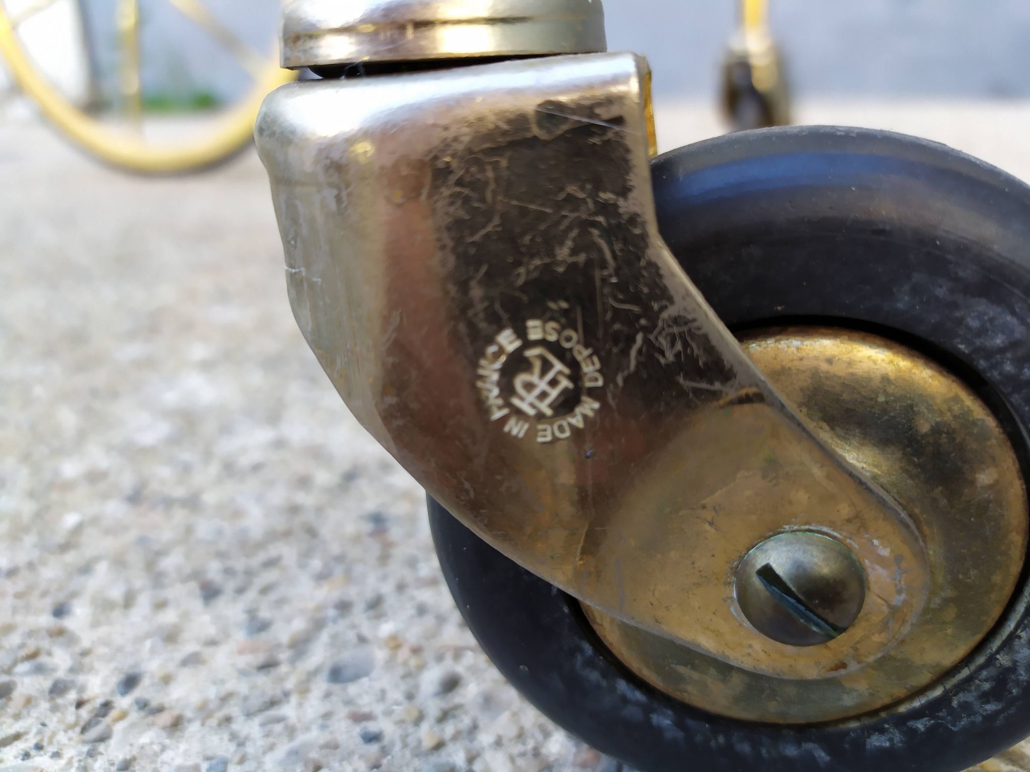 Golden brass cart