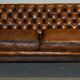 Restored leather Chesterfield sofa in Regency style