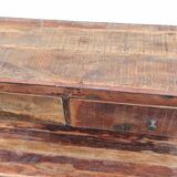 Console 2 tiroirs en bois ancien