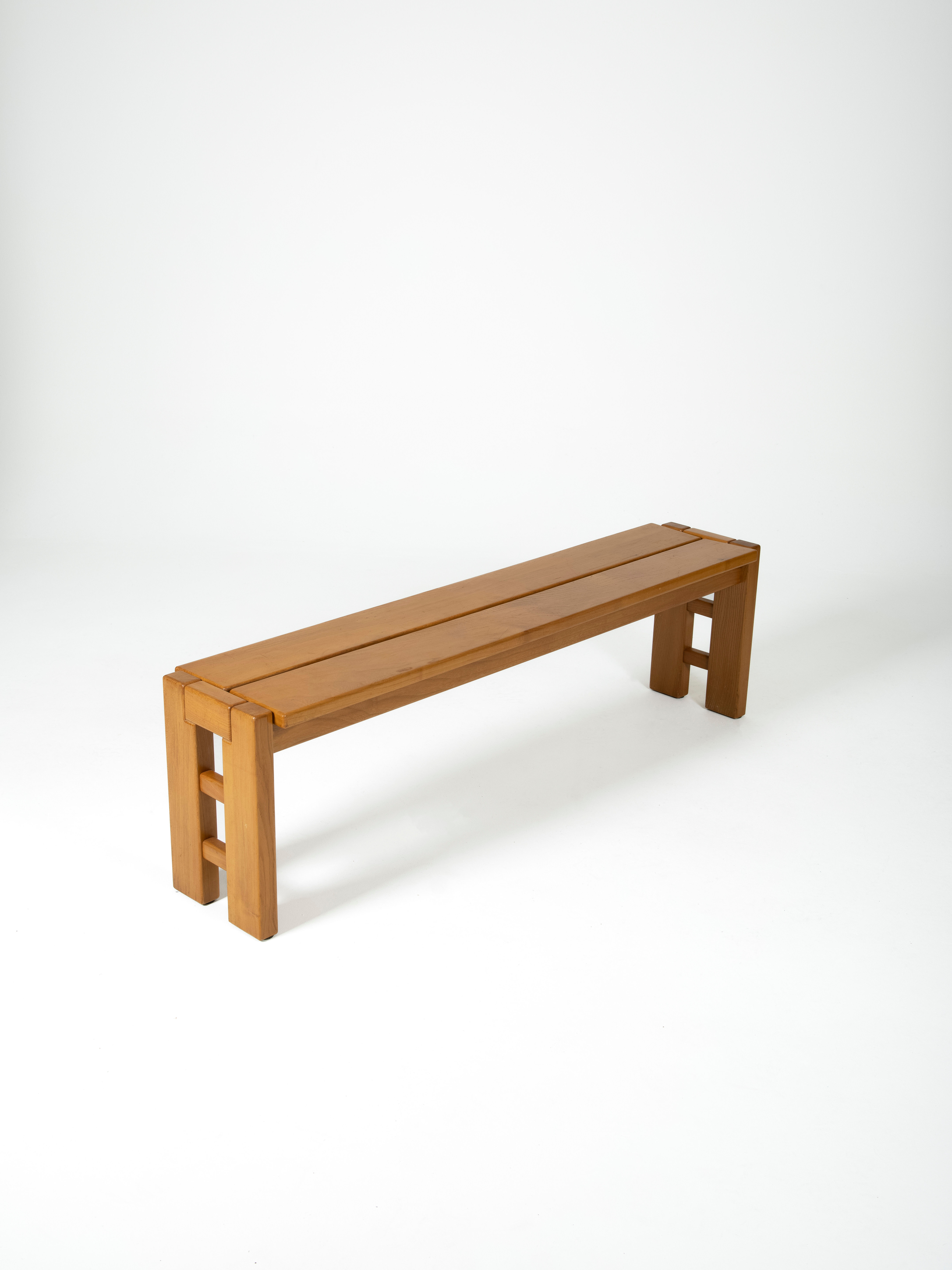 Solid elm bench, 1960s