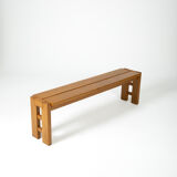 Solid elm bench, 1960s