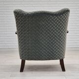 1960s, Danish armchair, original very good condition, furniture velour, beech wood,