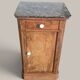 Walnut bedside table with a black marble top – late 19th century.