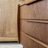 Vintage Danish teak commode with beautiful handles.