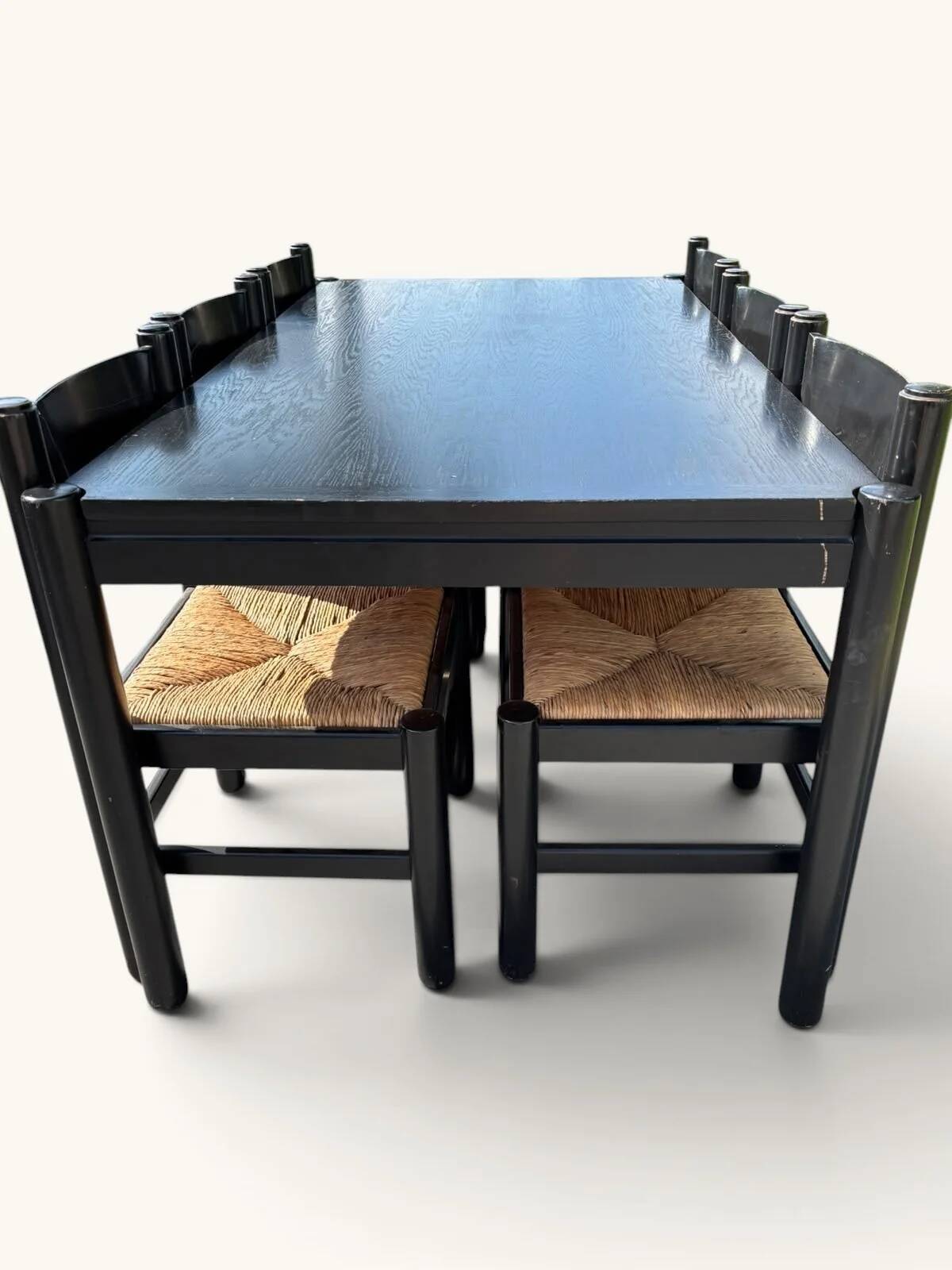 Table à manger avec 6 chaises de Vico Magistretti pour Cassina