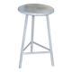 Round industrial stool in grey metal - mid-century style from the 1960s
