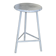 Round industrial stool in grey metal - mid-century style from the 1960s