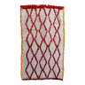 Tapis Marocain blanc et rouge Marmoucha - 168 x 96 cm