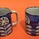 2 Tasses / Mugs   Céramique émaillée Décor floral