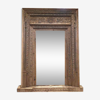 Miroir dans porte indienne ancienne 241x165cm