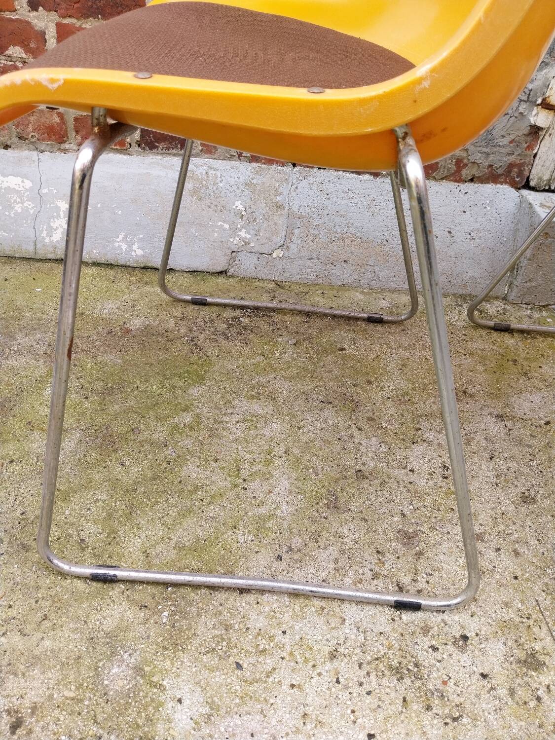 Paire de chaises traineaux Orange