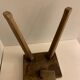 Pair of wooden stools rectangualaires, tripods and handicrafts