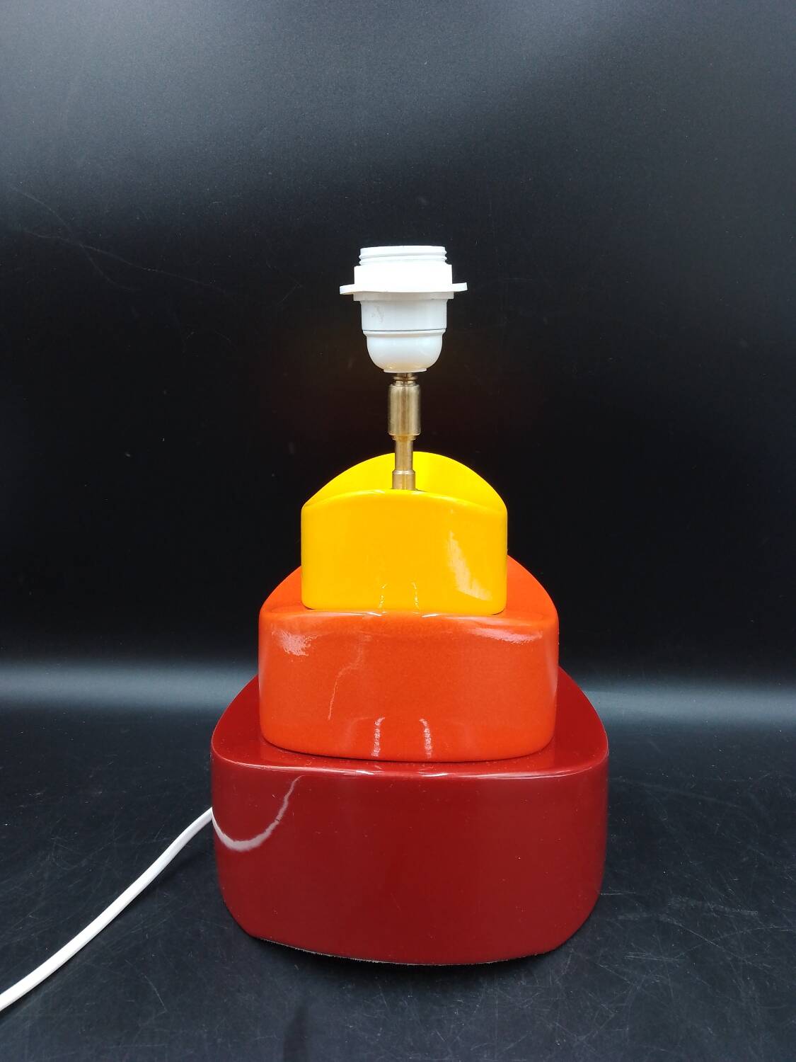 Kotska lamp model Gibus tricolor 1980 Memphis style Sun tangerine pepper