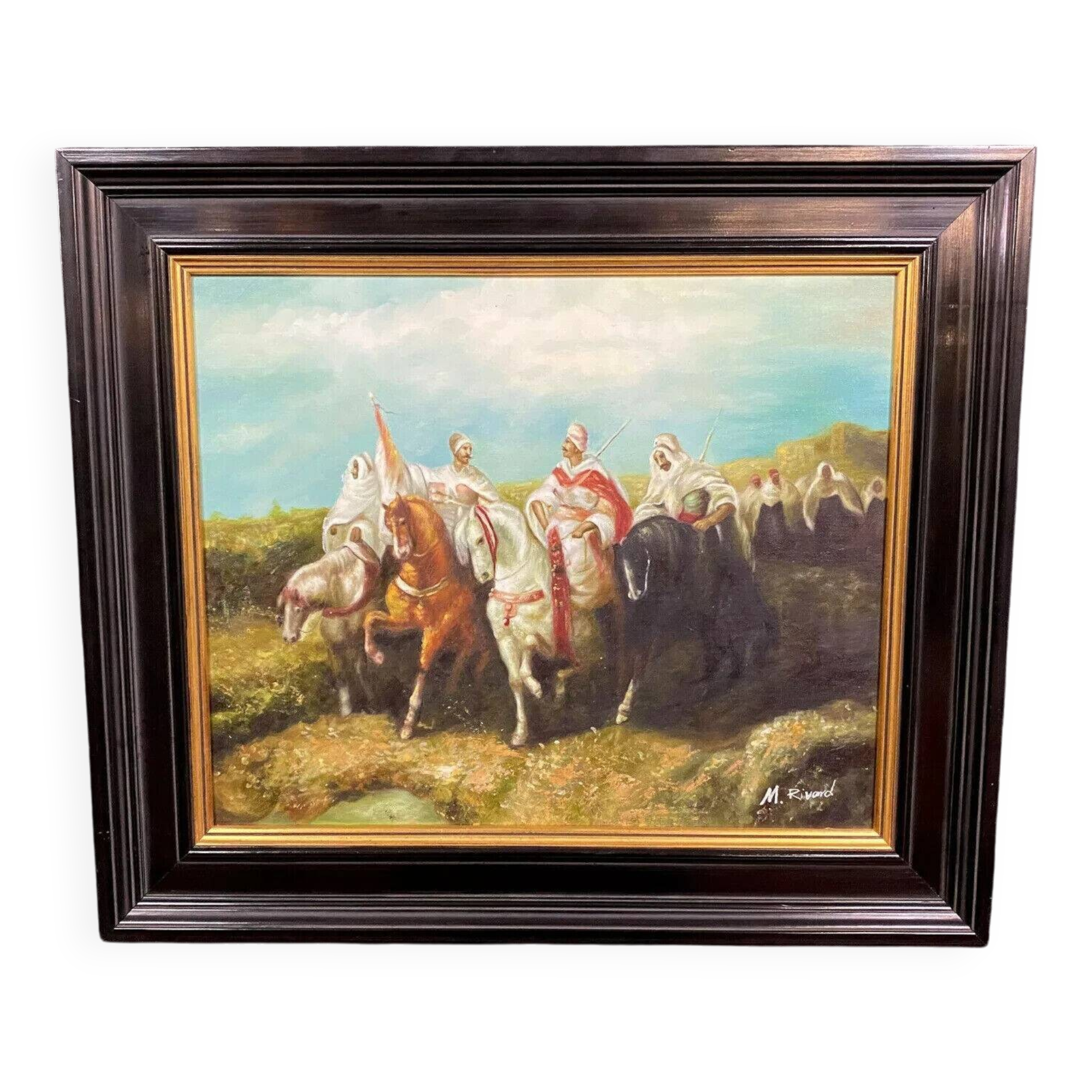 Orientalist School: Martine Rivart (1956) Oil painting on canvas