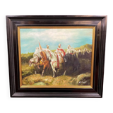 Orientalist School: Martine Rivart (1956) Oil painting on canvas