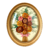 Curved glass frame dried flowers