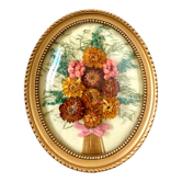 Curved glass frame dried flowers