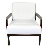 Fauteuil lounge blanc par Z. Baczyk, 1970s