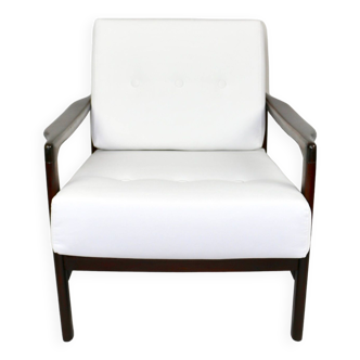 Fauteuil lounge blanc par Z. Baczyk, 1970s