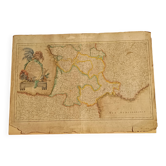 Original antique map, 18th century, Rizzi Zannoni / Lattré, coloured