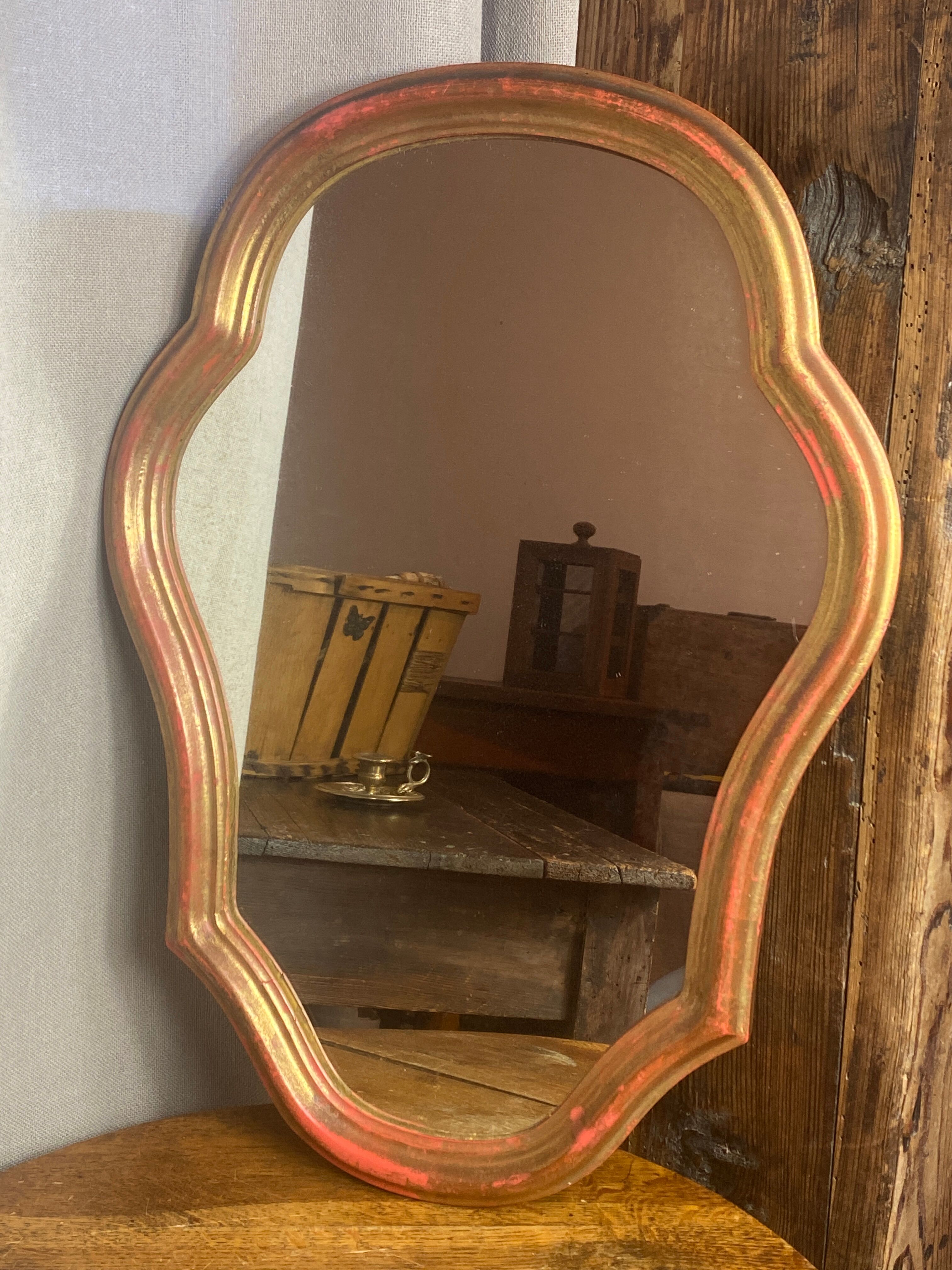 Golden wooden mirror