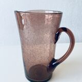 Blown glass pitcher, bubbled