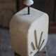 Lampe de table en pierre blanche moderniste, lampe brutaliste