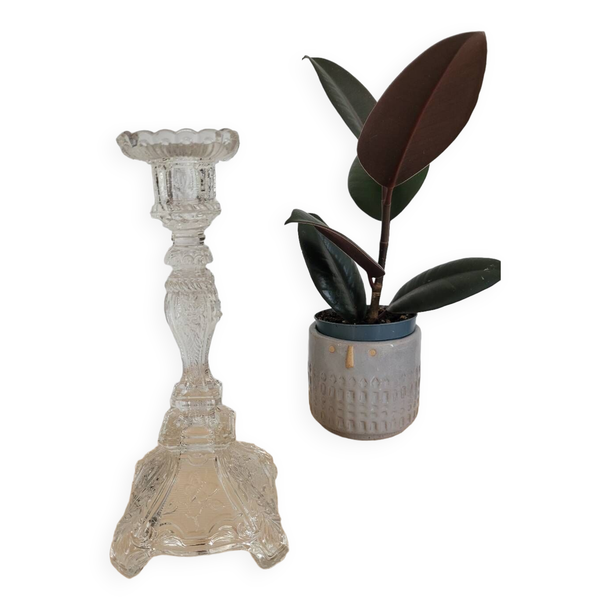 Large glass candlestick