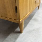 Armoire scandinave 3 portes en teck blond