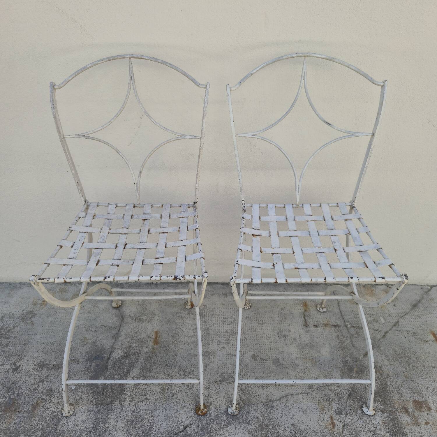 Pair of 19th century wrought iron garden chairs