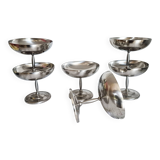 Set of 6 vintage footed ice cream bowls, made of 18/10 stainless steel.
