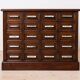 Apothecary Chest of Drawers, Solid Oak Wood, Restored, Early 20th Century