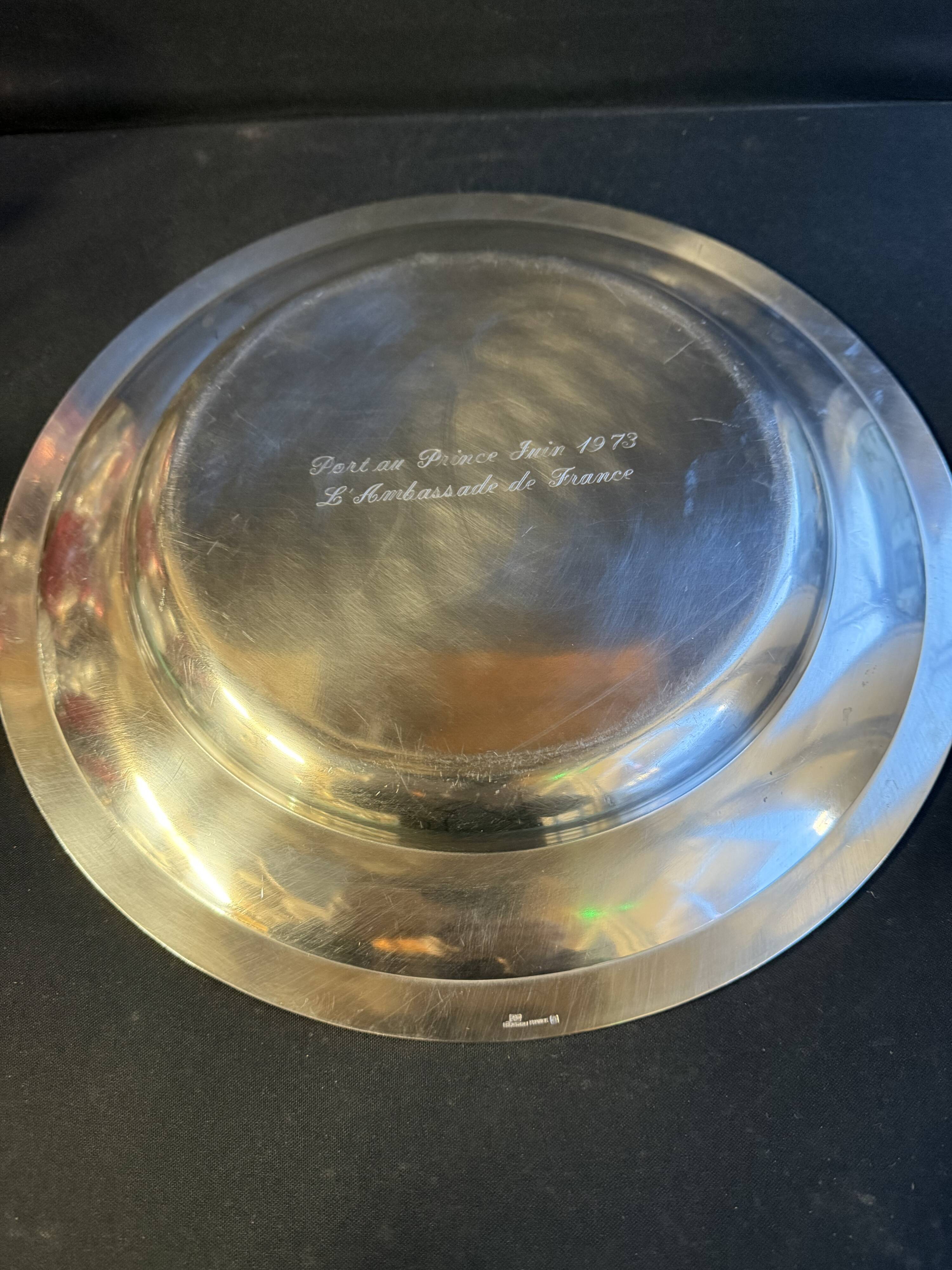 Large round serving dish – Silver-plated metal – Christofle