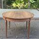 Round extendable dining table Louis XVI stripped in walnut 1960 190cm