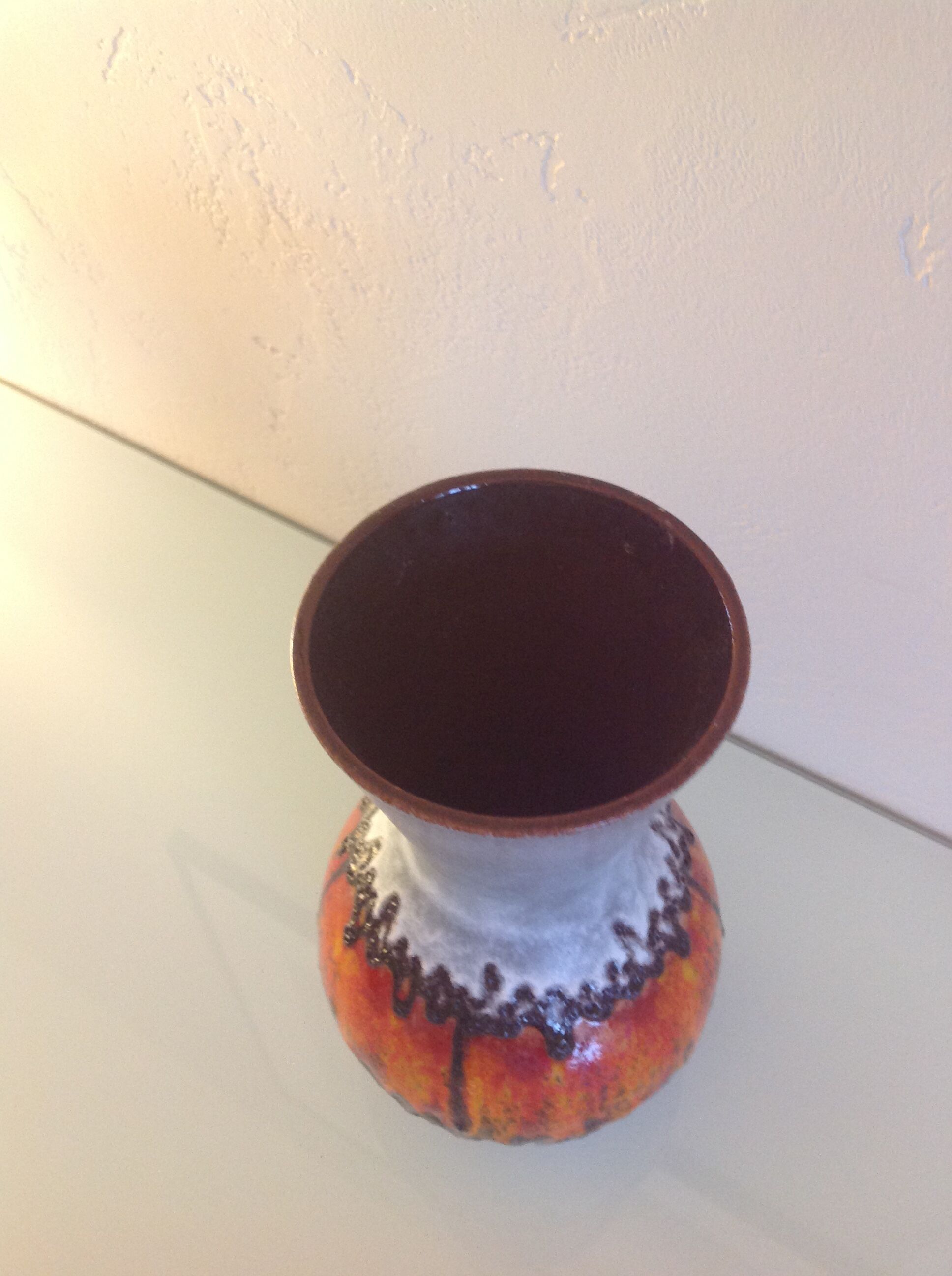 Gray and Red 60s/70s ceramic vase