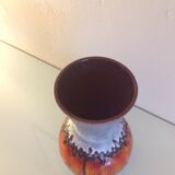 Gray and Red 60s/70s ceramic vase
