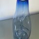 Beautiful Vintage Murano Modern Vase, Blue and Clear Glass, 1970's
