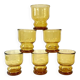 6 verres en verre ambré Pernod S.A.