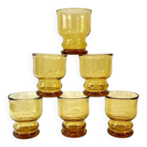 6 verres en verre ambré Pernod S.A.