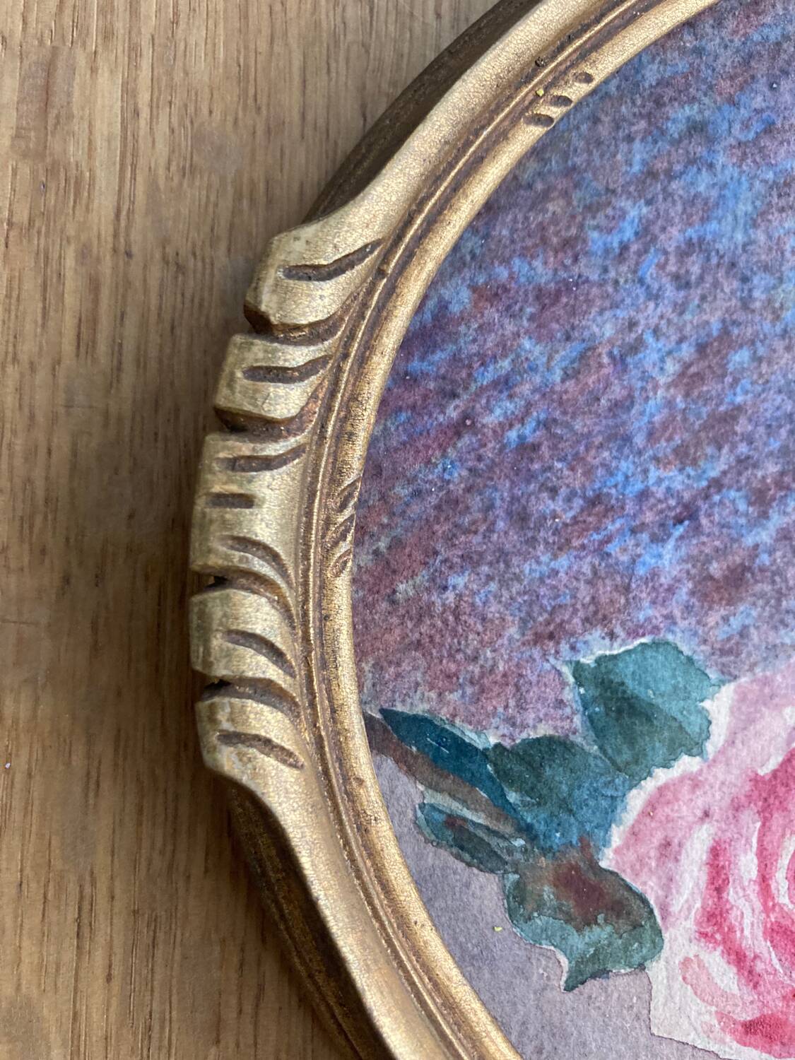 Framed watercolor “Roses” from the 20s/30s