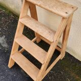 Solid wood step stool, sanded, from the 1960s-1970s.