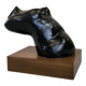 Sculpture buste féminin sur socle bois