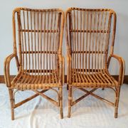 Pair of rattan armchairs