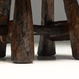 Rustic Hand-Carved Side Table, France, 19th Century