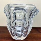 Val saint Lambert: stamped crystal vase circa 1960