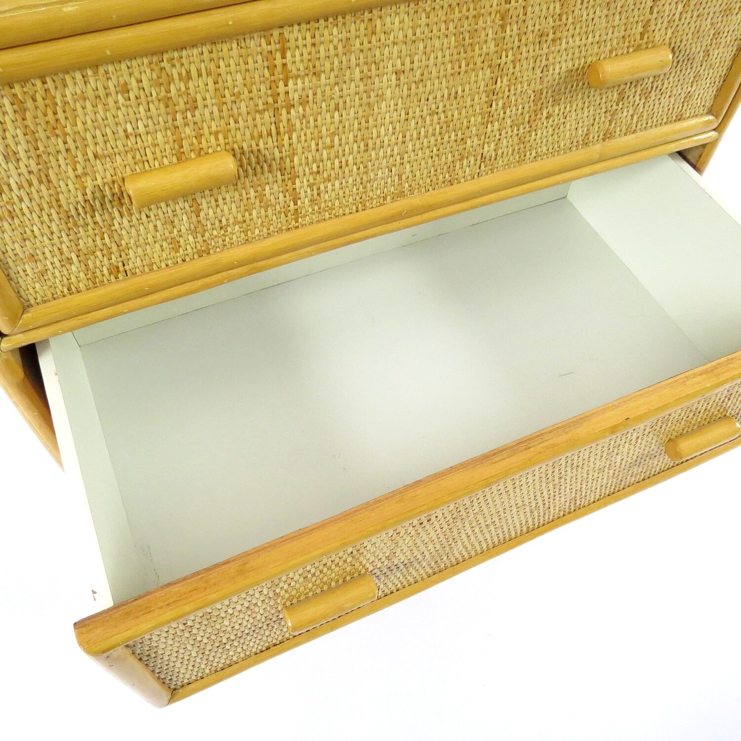 Bamboo and rattan vintage chest of drawers, 1970s